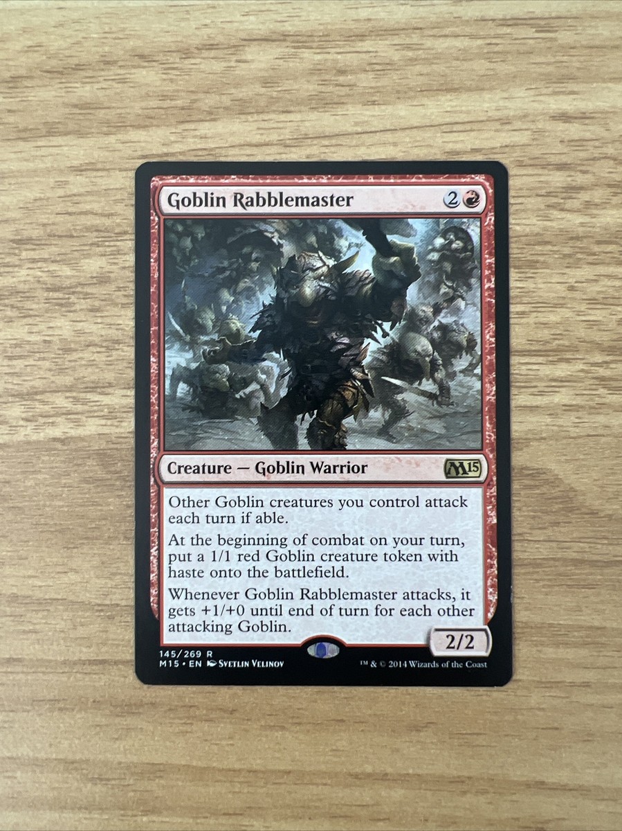 Goblin Rabblemaster 1x FOIL MTG M15 Core Set Rare MINT red warrior Goblin Rabblemaster 1x FOIL MTG M15 Core Set Rare MINT red warrior