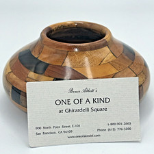 Segmented Wood Turned Bowl Bruce Abbott San Francisco Handcrafted 3 x 5 in