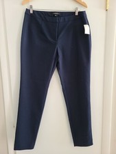 NWT Liz Claiborne Navy Dress Zip Pants Size 12 Cotton Poly Spandex