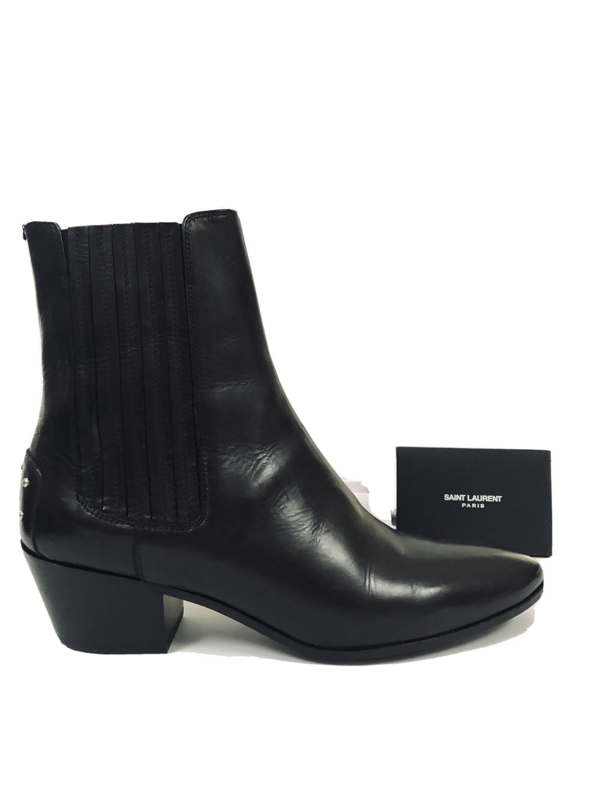 Stivaletti stivaletti Saint Laurent West 45 Chelsea in pelle nera taglia 36 6 $995
