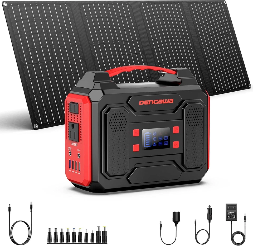 250W 250Wh Portable Power Station Camping Battery Bank Charger + 40W Solar Panel - Image 2 of 4