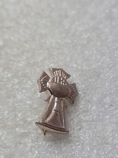 Vintage First Holy Communion Pin Chalice Host IHS Rose Gold Toned Latch Back