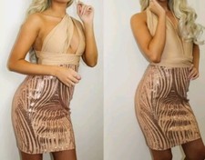 Party Dress Clubwear Size 10 Gold Multi-Wrap Dress Party Dress New