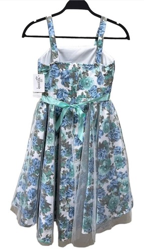 Speechless Big Girls Size 16 Floral Social Maxi Length Dress - White Aqua NWT - Picture 5 of 8