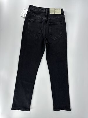 AGOLDE Riley High Rise Straight Crop Jeans Womens 23 Black