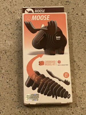 Eugy Moose 3D Puzzle #042 Cardboard Model Art ~ Red Dot winner 2022