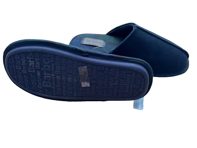 Barbour Navy Suede Indoor Tartan Slippers ( 8 ) | eBay display picture 2