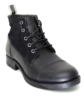 JACK & JONES chaussures boots JFW SIRCA LEATHER MID BOOT ANTHRACITE Black Noir