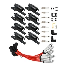8Pack Ignition Coil and Spark Plug+ Wire For GMC Chevy Silverado 1500 Tahoe 5.3L