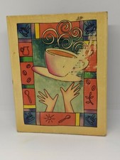 COFFEE Collage -Wood / Rubber Stamp by Uptown 4.5 x 3.5