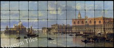 48x20 Venice View of Piazzetta Mural Tumbled Marble Tiles