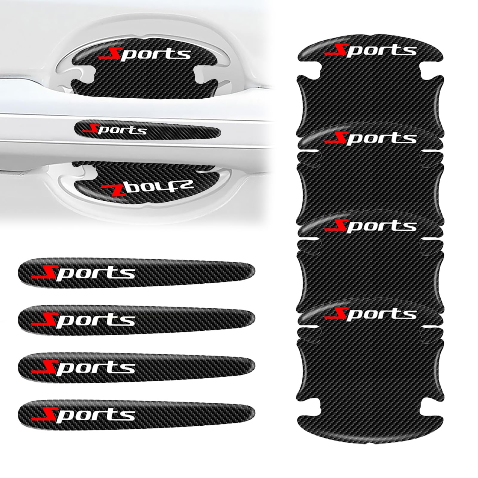 Car Door Handle Protector, 8 Pcs Door Protectors for Vehicles, Black, Door Ha...