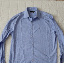 Tommy Hilfiger Men's Slim Fit Light Blue Geometric Shirt 16.5 L 34/35
