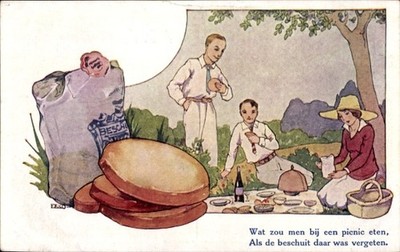 Künstler Ak De Fijnste Beschuit, Wat zou men bij een picnic eten - 11109001
