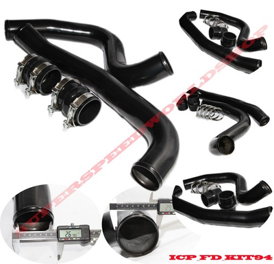 #ad Black Intercooler Pipe Tube Hot Cold Kit for99.5 03 Ford 7.3L Powerstroke Diesel $125.00