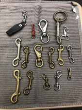 Vintage Mixed Lot of 16 Brass Steel Chrome Swivel Snap Hooks Various Sizes