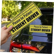 Student Driver Sticker for Car Window with See-Through Design - 3 Pack -