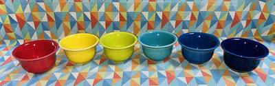 Fiestaware Mix Set 6 Bouillon Bowls Fiesta Prep Dessert Fruit Cups FREE shipping