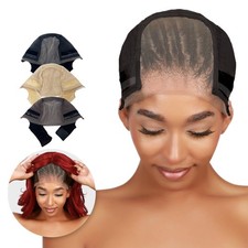 Swiss Lace Wig Cap with Anti-Slip Silicone Strips, Adjustable Velvet Straps Brea