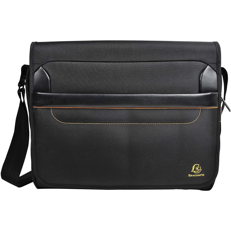 Sac besace Exactive Messenger Exacompta pour ordinateur 14 pouces noir en cuir