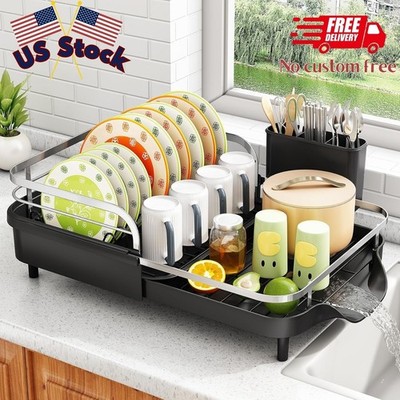 Dish Drying Rack - Expandable Dish Rack for Kitchen Counter, Rust-Resistant