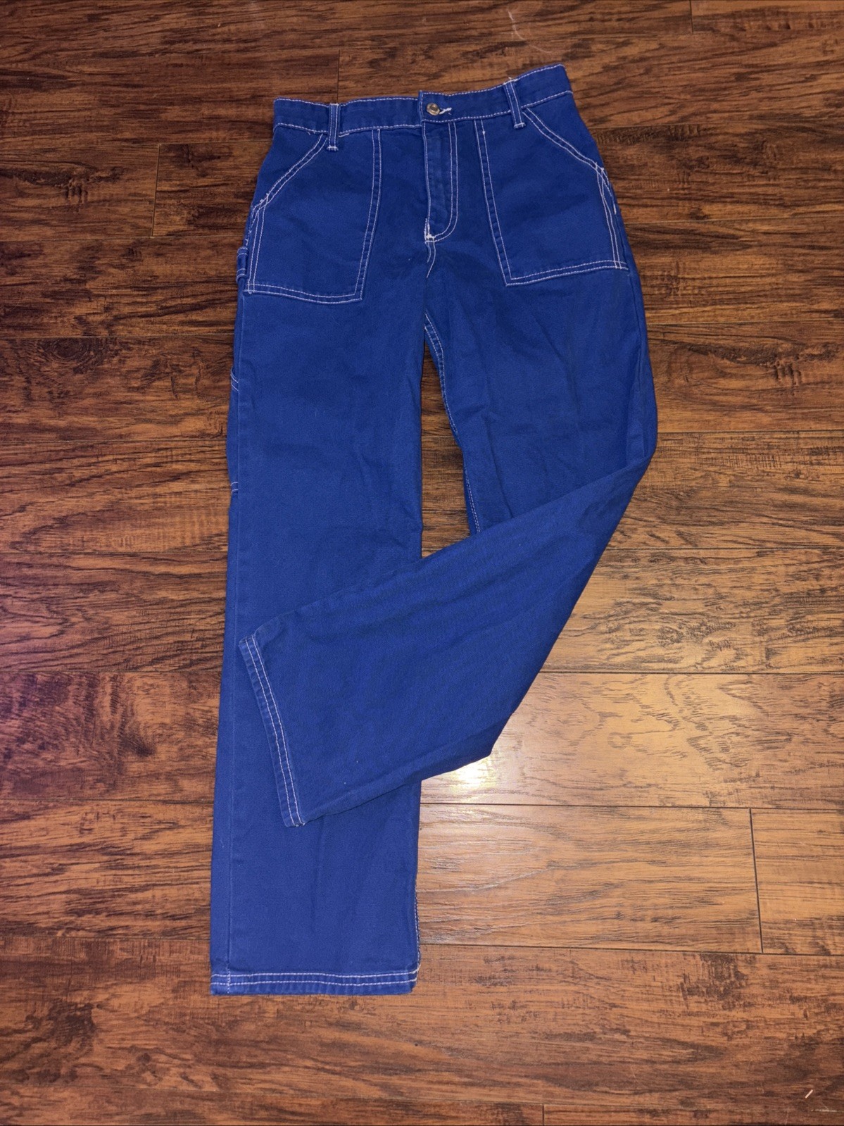 ZARA Cargo/Painter Pants Blue Green Utility Style Women Size 2 Y2K