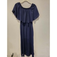 Show Me Your Mumu Women's Hacienda Maxi Dress Blue Off Shoulder M