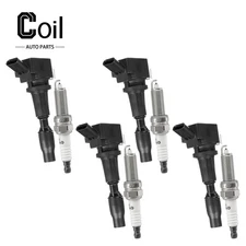 4pcs Ignition Coil and Spark Plug For Santa Fe Sport Hyundai L4 2.4L 16-18 19-20