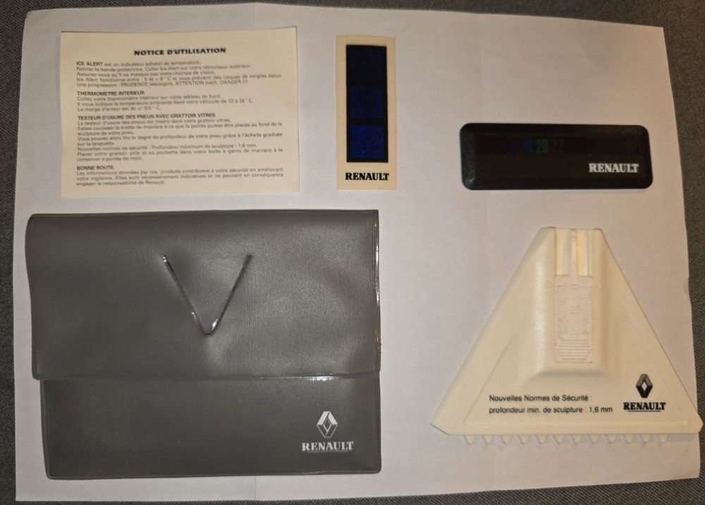 Pochette thermomètre Renault jauge grattoir kit hiver voiture accessoires