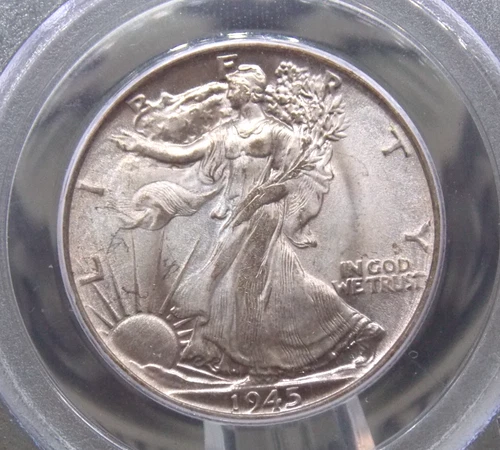1945 "P" Walking Liberty Half Dollar 50c PCGS MS64 #237 BU Unc OGH ECC&C, Inc