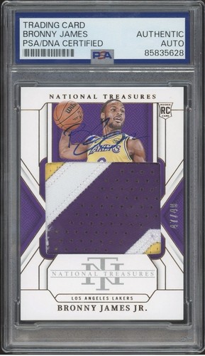 2024 National Treasures #162 Bronny James Rookie Jumbo Materials /49 PSA AUTO
