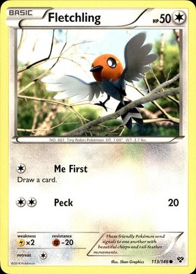 POKEMON FLETCHLING 113 XY 146 COMMON LP