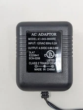 4.5V AC Adaptor Model: 41-045-0800RE Class 2 Transformer 6 Ft. 