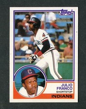 Julio Franco Cleveland Indian MLB Rookie 1983 Topps Traded Baseball Card #34T RC