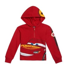 DISNEY CARS LIGHTNING MCQUEEN 1/2 ZIP HOODIE - Size 2T
