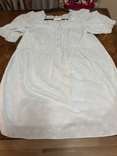 Gilead Vtg Baby Doll Short Night Gown Sz M Baby Blue Untuck Ruffles