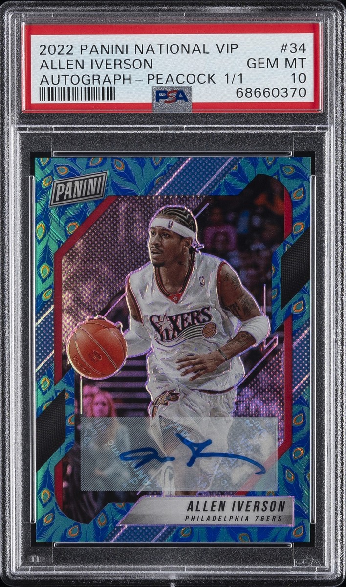 2022 PANINI NAT VIP AUTO-PEACOCK 1/1 #34 ALLEN IVERSON 1/1