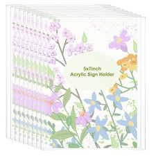 Acrylic Sign Holder, 9 Pack 5x7 Clear Picture Frame, Horizontal