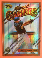 1996 Topps Finest - Terry Steinbach #32 Refractor w/peel