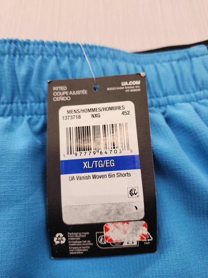 NEW Mens Under Armour Vanish Woven 6" UA Shorts Blue Unlined Size XL Fitted - image 4 of 4