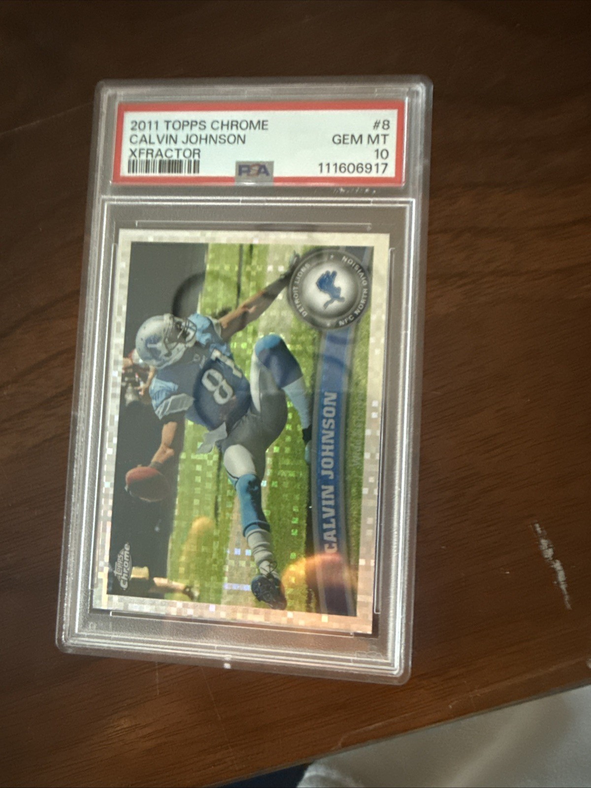 2011 Topps Chrome *POP 13* Calvin Johnson Xfractor PSA 10 Football Card #8 Lions