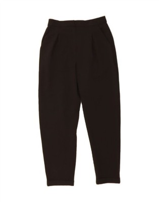 Topshop Damen Tapered Cropped Hose UK 6 XS W26 L25 Schwarz Polyester DS22