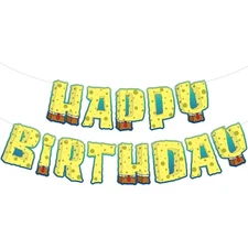 SpongeBob Birthday Banner – 10ft Yellow Cartoon Party Decoration