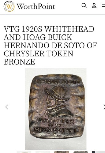 ANTIKER WHITEHEAD & HOAG 20ER JAHRE HERNANDO DESOTO CHRYSLER - WERBEMARKE * SELTEN - Bild 9 von 9