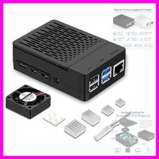 Case for Raspberry Pi 4, ABS Pi 4 Case with Cooling Fan, Pi 4 Heatsink, Simpl...