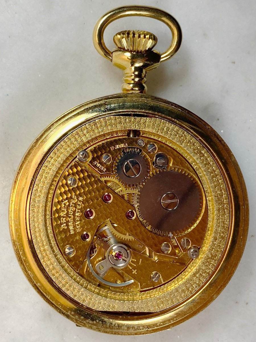 Vintage ARNEX Gold Plated Pocket Watch. 17 Jewels Manual SWISS | eBay