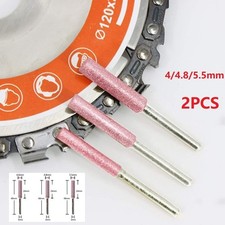 2 Pezzi Affila Motosega Fresa 3mm Gambo 4/4.8/5.5mm Smerigliatrice Trapano Intag