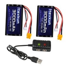 7.4V Li-ion Battery 3000mAh xt30 Plug 15C 2S Rechargeable RC Battery for Huina