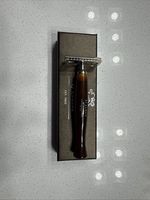 St James of London Cheeky B'stard Safety Razor Faux Horn Handcrafted D/E