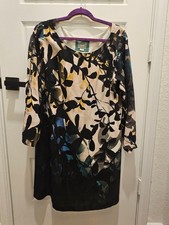 Anthropologie Maeve Dress Black Leaves Design Size Large